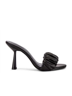 LPA Augstine heel Black Ruched Slide Mule